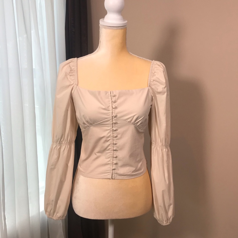 Cream Peasant Blouse